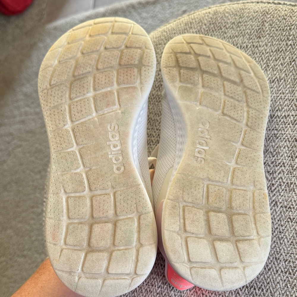 Adidas Women's White and Neon Pink Sneakers - Picture 8 of 8